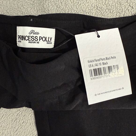 Princess Polly Kinkirk Flared Pants, Black, 6 Petite - Picture 4 of 6